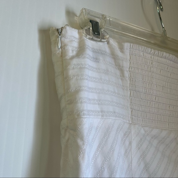 White Strapless Sundress Sz 12 100% Cotton Lined Beach Vacay Cottagecore Brunch - Picture 5 of 6